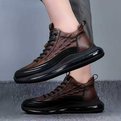 Top-Grain Leather Handmade Shoes – Air-Cushion Sole, Breathable & Lightweight for All-Day Comfort