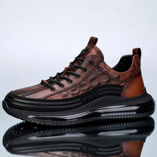 Top-Grain Leather Handmade Shoes – Air-Cushion Sole, Breathable & Lightweight for All-Day Comfort