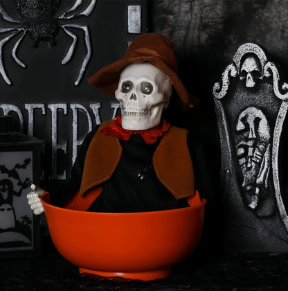 Halloween Haunted Skull Candy Bowl – Walks, Talks & Spooks Your Guests!