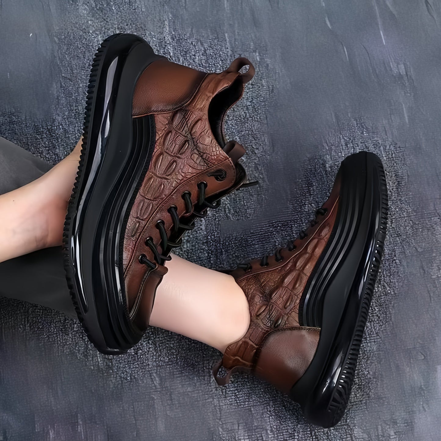 Top-Grain Leather Handmade Shoes – Air-Cushion Sole, Breathable & Lightweight for All-Day Comfort