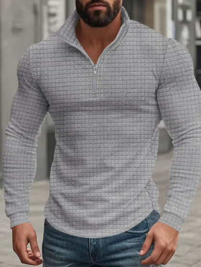 🔥 Men’s Grid Half-Zip Pullover