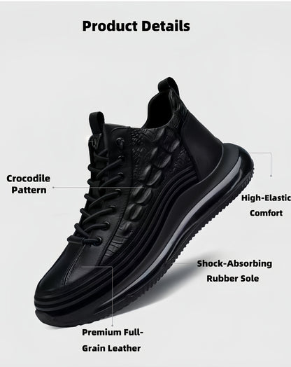 Top-Grain Leather Handmade Shoes – Air-Cushion Sole, Breathable & Lightweight for All-Day Comfort